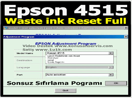 Epson WP4515 Reset Emici Dolu Giderme